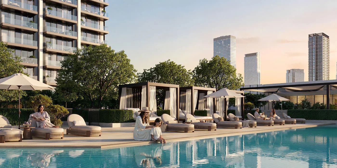 Piscina infinita e cabanas